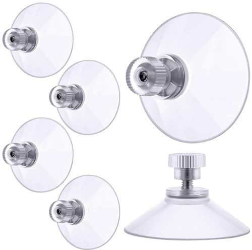 Flintronic 6 Piezas Ventosas de Plástico Transparente, Ventosas con Tuerca y rosca, Tornillo Fuertes de PVC Soporte para Vidrio tela de Sombra coche pared baño Puerta Ventana (Transparente)