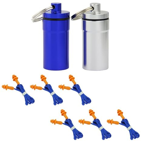 Tappi Orecchie Silicone,6 PCS Tappi per Orecchie Antirumore con 2 Contenitori in Alluminio Tappi Orecchie Riduzione Del Rumore per Dormire Tiro Russare Nuoto Protezione Dell'udito