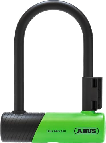 ABUS Lucchetto 410K Ultra per bicicletta e scooter elettrico, pratico e robusto, con pratico supporto per il trasporto, accessorio per bicicletta, variante 150HB140, verde