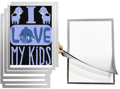 IFUDE Lot de 10 cadres magnétiques DIN A3 autocollants - Cadre d'information magnétique transparent interchangeable - Porte-affiche pour bureau, salle d'exposition, usage domestique