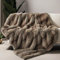 inchgrass Kunst-Nerz-Fell-Decke Luxus-Felldecke Sofa Flauschige Decke – Superwarme Elegante gemütliche Kuscheldecken für Couch, Sessel und Bett, waschbare Plüschdecken 190x150 cm Braune Wohndecke