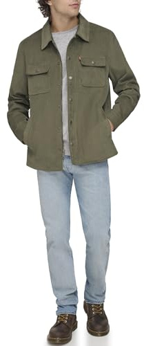 Levi's Veste chemise en velours côtelé pour homme, Feuille verte non remplie, X-Large
