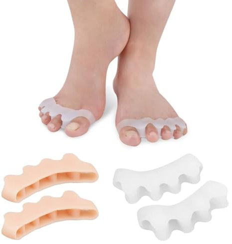 Separatore Dita Piede in Silicone, 4 pezzi Distanziatore Dita Piedi, Separa dita Piedi, Separadita Piedi Silicone, per il Sollievo dal Dolore dell’alluce Valgo