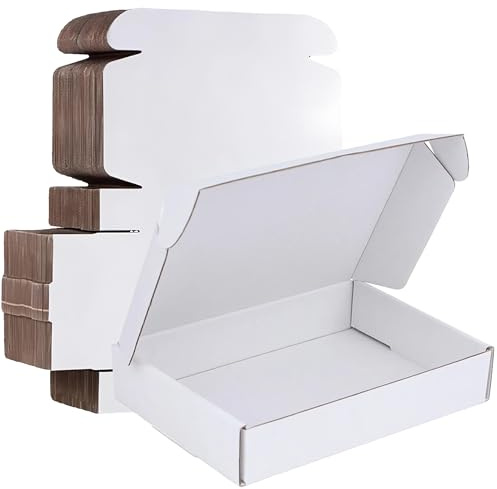 White Cardboard Shipping Boxes - 15x10x4cm Postal Small Parcel Boxes Durable Kraft Corrugated Box with Lids for Business, Mailing, Posting, Delivery, Gift Packaging, Storage (10 Pack)