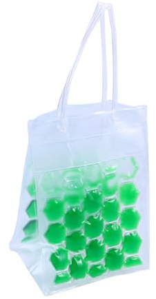 NIYANGLE Borsa Refrigerante per Bottiglie Vino e Birra 2 Pezzi 750ml in Pvc Verde Manici per Barbecue e Anniversari per Mantenere le Bevande Fredde