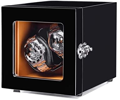 Klocklåda Klocklåda for Automatiska Klockor, Träskal Pianofärg Exteriör, Extremt Tyst Motor Lämplig Förvaringsfodral(A)