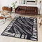 TAPISO Dream Teppich Wohnzimmer Modern Kurzflor Grau Creme Schwarz Afrika Zebra Bordüre Meliert Gästezimmer Schlafzimmer ÖKOTEX 250 x 350 cm