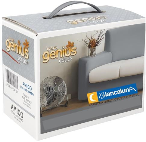 BIANCALUNA - Coppia di Copricuscini in Tessuto bielastico Genius Tinta Unita Anti Macchia - Pack 2 unità per Cuscini da 50 a 70 cm - Dover