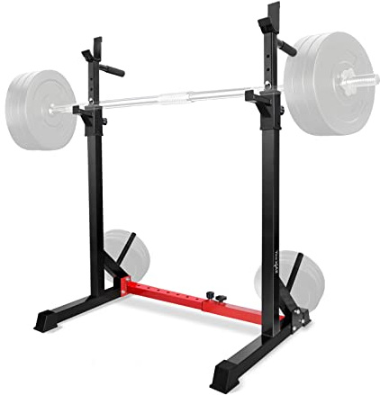 Yes4All Mnu5 Support Multifonction pour Squat-Équipement de Presse Banc Robuste avec capacité de Poids de 250 kg pour la Musculation et la Salle de Sport à Domicile Unisexe, Noir/Rouge-Standard, 5 cm