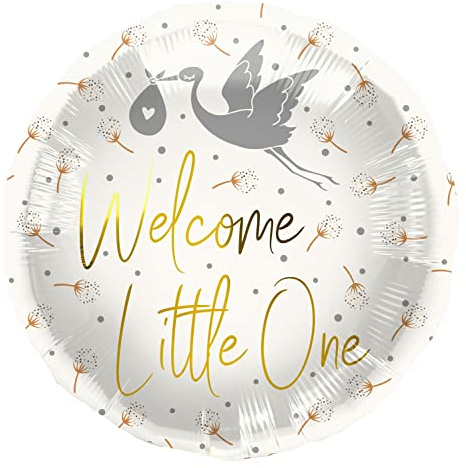 Folat 67959 Ballon en aluminium Welcome Little One Cigogne - 45 cm