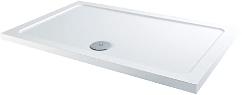Hydrolux® 1600 x 800 x 45mm White Bathroom Shower Tray for Enclosures Cubicles & Wet Room with Waste, Rectangular