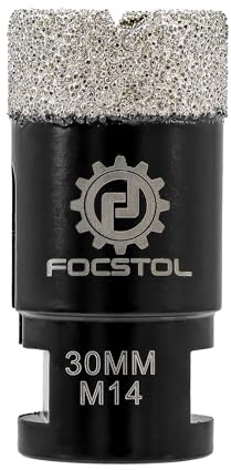 FOCSTOL Brocas Diamante - 30mm Corona Diamante para Porcelanico Baldosa Cerámica Mármol Granito Cuarzo para M14 Rosca Amoladora Angular