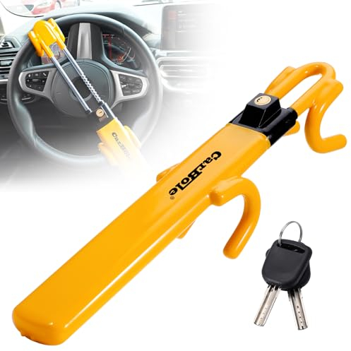 CarBole Blocco del Volante Con 2 Chiavi,Blocca Sterzo Automobile,Dispositivo Antifurto di Bloccaggio Auto,Antifurto Auto Blocca Per Auto,Camion,SUV