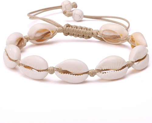 Ozmw Hawaiian Style Muschel Fußkette Damen, Beach Jewelry, Handgewebte Verstellbare Fußkette