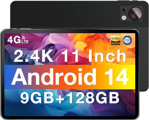 DOOGEE T30SE Tablet Android 14, 9(4+5) GB RAM +128GB ROM (2TB TF) Tablets, 2.4K IPS Großes Display Gaming Tablet 11 Zoll, 8580mAh Akku, Dual 4G LTE Tablets PC 5G WiFi, 13MP+5MP Kamera, Octa-Core, OTG