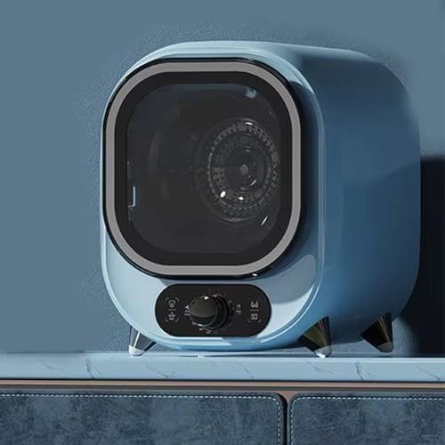 KYZTMHC Secadora De Ropa Pequeña, Mini Secadora Centrifugada, 5 Modos De Secado, Carga De 0,8 Kg, Secadora De Condensador Portátil Pequeña, para Uso Encimera O Montado En La Pared(Light Blue)