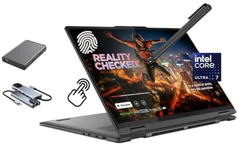 Lenovo Yoga 7 7i 2 en 1 portátil con pantalla táctil, 16 pulgadas 2K IPS, Intel Ultra 7 155U (Beats i7-1355U) AI Boost NPU, 16 GB de RAM, 1 TB SSD + unidad portátil de 500 GB, retroiluminada, FP,