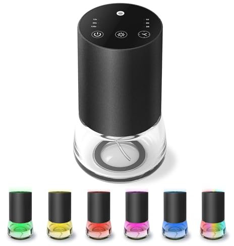 Difusor de aceites Esenciales sin Agua Grande de 100 ml, con Temporizador y 3 Niveles de atomización, luz LED de 7 Colores, para Oficina, Dormitorio, Coche