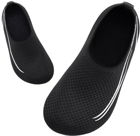 Kids Swim Water Shoes for Boys Toddlers Baby Aqua Socks for Kids Quick Dry Pool Beach Barefoot Children（Line Black 32/33