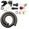 Hasaller Water Butt Connector Kits PVC Water Butt Filler Kit Rainwater Connector Kit Outdoor Rain Ba-rrel Wa-ter Collector Diverter with Mounting Kits for Roof Sur-face(100cm)