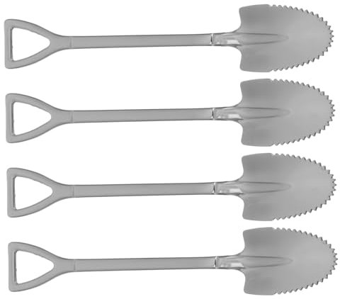 GLEAVI 4Pièces Cuillères à Fruits Acier Inoxydable Bords Dentelés Cuillères pour Pastèque et Outils de Cuisine et Faciles à Nettoyer