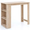 FineBuy Bartisch 120 x 60 cm Stehtisch Holz Küchenbartisch, Bartresen mit integriertem Regal, Tresentisch mit Bar, Tresen Küchen Tisch