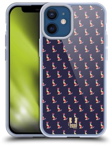 Head Case Designs Violette Katze Tangram Tiere Drucke Gelhülle [Militärischer Schutzgrad] Kompatibel Mit Apple iPhone 12 Mini Und Kompatibel Mit MagSafe