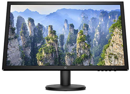 HP - PC V24e Monitor da 23,8, risoluzione FHD da 1920 x 1080, 16:9, Antiriflesso, Pannello IPS 60Hz, Tempo di Risposta 5 ms, Reclinabile, VESA 100 x 100 mm, Modalità Low Blue Light, VGA e HDMI, Nero