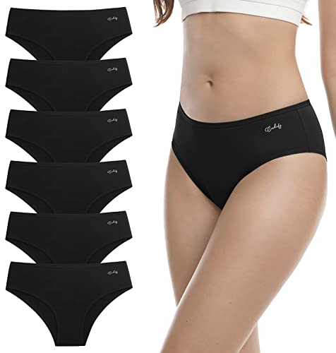 anqier Unterhosen Damen, 6er Pack Baumwolle Panties Atmungsaktiv Slips Damen Bequeme Hipster Frauen Unterwäsche