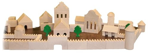 Kinder Holzbaukasten für kleine Architekten Handarbeit natur Spielzeug Erzgebirge Holz