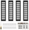 4 Stück Lüftungsgitter Aluminium 40 x 8 cm Lüftungsgitter Schwarz Stegblech Lüftungsgitter Tür Ventilation Grille Rechteckig, Abluftgitter fur Belüftung von Schränken und Schlafzimmern Türgitter
