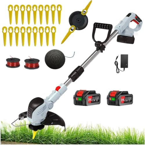 Garden Strimmer Cordless,Electric Telescopic Lightweight Strimmer,Grass Cutter,Lawn Edger,Lawn Edger Tool,Brush Cutter,Strimmer 21v Battery Powered For Gardens Lawns