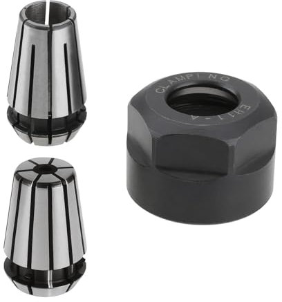 Create idea 1 Juego de Tuercas Sujeción con Resorte ER11 Pinza Sujeción 1/4 Pulgada ER11 Pinza Sujeción 1/8 Pulgada con Tuerca Sujeción ER11 Adecuada Máquina Grabado CNC Torno Herramienta Fresado