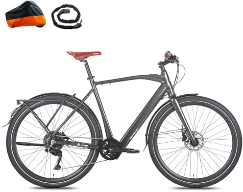 Fafrees F700 E Bike 28 Zoll, Elektrofahrrad 250W 25km/h, Ebike Herren 10Ah Akku, City E-Bike Damen Drehmomentsensoren, Pedelec Hydraulische Scheibenbremsen, Reichweite 100km (M, Schwarz)