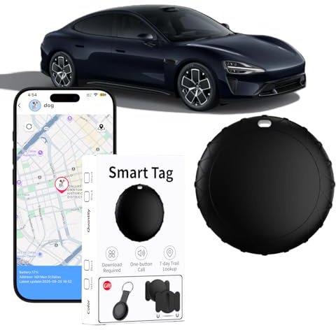 Car GPS Tracker for Vehicles - Hidden Tracking Devices for Cars, No SIM Card Required, Available for Android and iOS, Car Vehicle Tracking Device for Car, Wallet, Pet (Black)