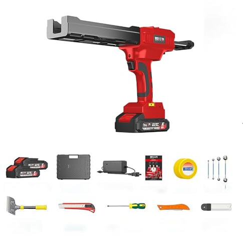 DBXMJWCMDT 21V Cordless Dual Tube Caulking Gun, Automatic Two-Component Epoxy Adhesive Gun with Lithium-Ion Battery and Charger, 8000N Electric Sealant Applicator for AB Glue