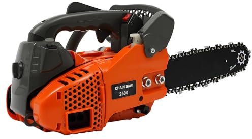 Tronçonneuse à essence avec moteur 2 temps 25,4 cm³ 1,22 HP avec lame - Tronçonneuse - Système anti-vibrations - 56 x 21 cm - Scie d'entretien des arbres à essence - Rail de guidage de 30 cm