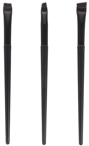 Balacoo Pinceles Delineadores de Ojos y Cejas para Perfilado Preciso y Profesional Juego de 3 Diseño Plano y Doble Uso, Material Plástico y Aluminio