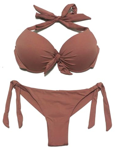 EONAR Badkläder för kvinnor push-up bikinitopp med bygel sidoslips brasiliansk bikiniunderdel