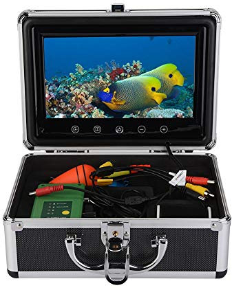 Cámara de Pesca Submarina Profesional,Cámara WiFi 1000TVL 9in Monitor de Video HD 15pcs Cable IR LED 30m para Monitoreo de Acuicultura/Exploración Submarina/Pesca/Buceo(Negro)