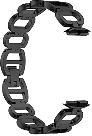 Ruentech Metallarmband lämpligt för Fit bit Luxe smartwatch tillbehör, rostfritt stål armband armband armband kompatibelt med fit bit Luxe (svart)