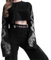 Damen Gothic Crop Tops Punk Shirts Steampunk Y2k Langarm Hexe Kostüm Bluse Alt Schwarz Rave Top Emo Outfits, Punk Shirts für Damen, Groß