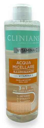 CLINIANS | Acqua Micellare Illuminante alla Vitamina C, Dermatologicamente testata, Pulisce Delicatamente, Made in Italy, 400 ml