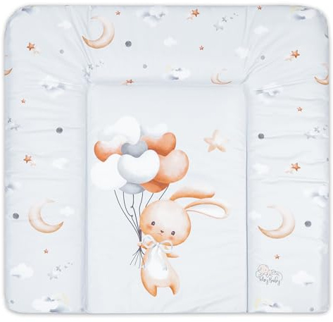 Skötbädd avtvättbar och vattentät 85x72 cm - skötmatta för skötbord, skötunderlag, skötbyrå eller tvättmaskin 85 x 72 Kanin