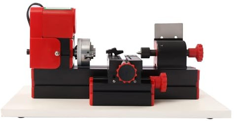 Torno de Metal Torno de Metal de 6.0 x 11.0 in, Mini Torno de Metal de precisión de 24 W, Velocidad del Torno de Metal de 20000 RPM, Engranaje con lámpara móvil