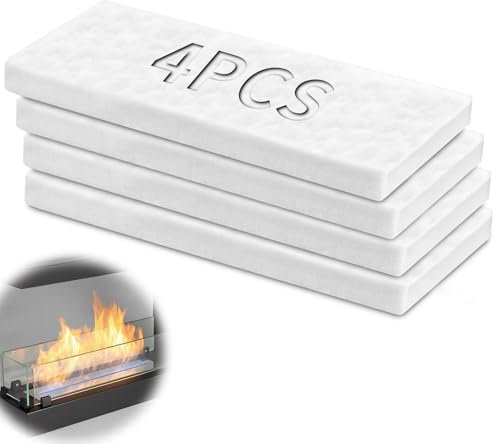 TXXATX 4 Pièces Ceramic Wool Sponge 300x100x25mm Ceramic Wool for Bioethanol Extend Fire Life for Bioethanol Fireplace Table Top Ethanol Burner