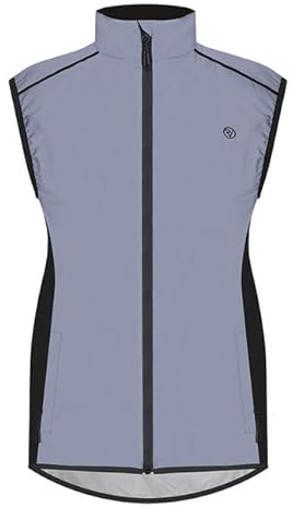 Proviz Women's Active Reflective Gilet - REFLECT360 Cycling, Running & Walking Vest, Windproof, Water-resistant, Hi Vis, Black, Size 12