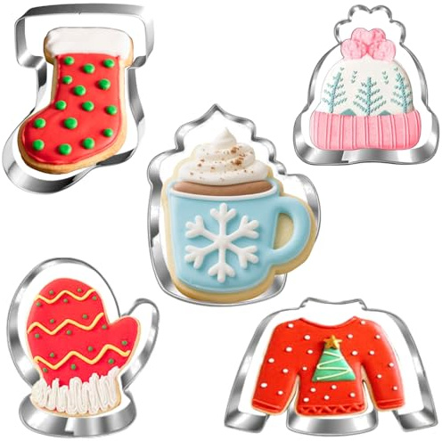 UKoosien Lot de 5 emporte-pièces d'hiver pour Noël