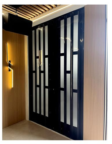 Porte intérieure accordéon personnalisée – Porte coulissante pliante avec cadre en aluminium pour mur temporaire, parfaite pour la douche de placard et les solutions peu encombrantes