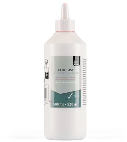 Vaessen Creative Glue Easy Pegamento – 500 ml – Cola Blanca con Aplicador –Pegamento Transparente para Papel, Cartulina, Madera y Textil – para Manualidades y DIY